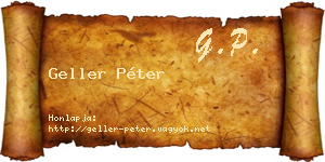 Geller Péter névjegykártya